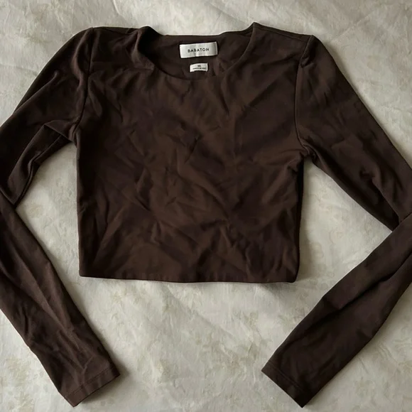 Dark brown Aritzia long sleeve Babaton top size xs - Picture 1 of 3